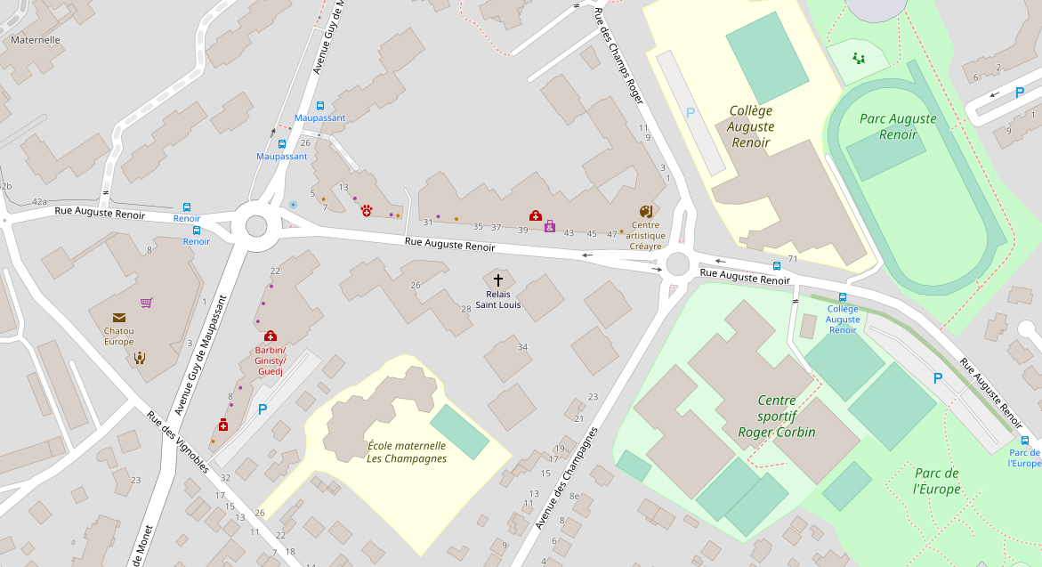 Carte des alentours du Relais Saint Louis